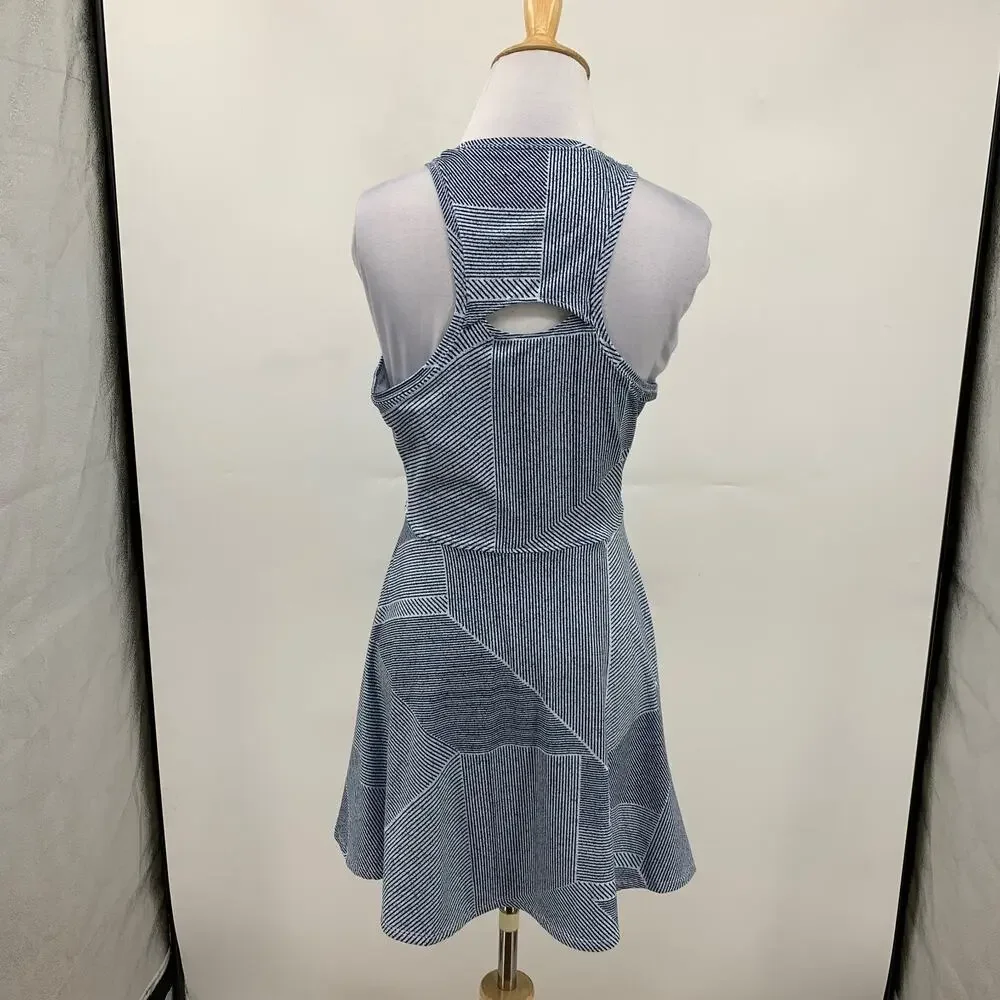 Nike Dress Womens S Small Gray Navy Court Dri Fit Advantage Cutout Back Tennis